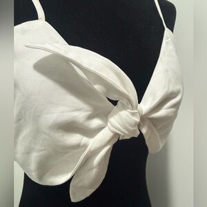 White Linen Tie-Front  Top